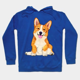 Cute sitting corgi dog Hoodie